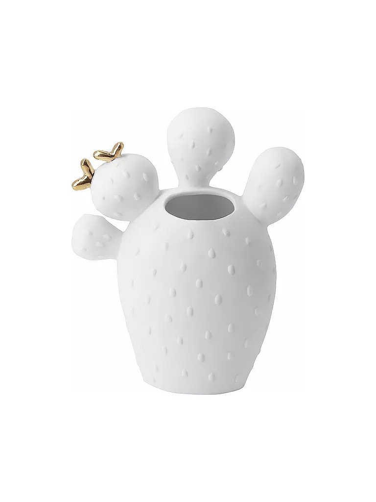 RAEDER | Vaso 12,5X6X15cm Cactus fico d'India | Bianco