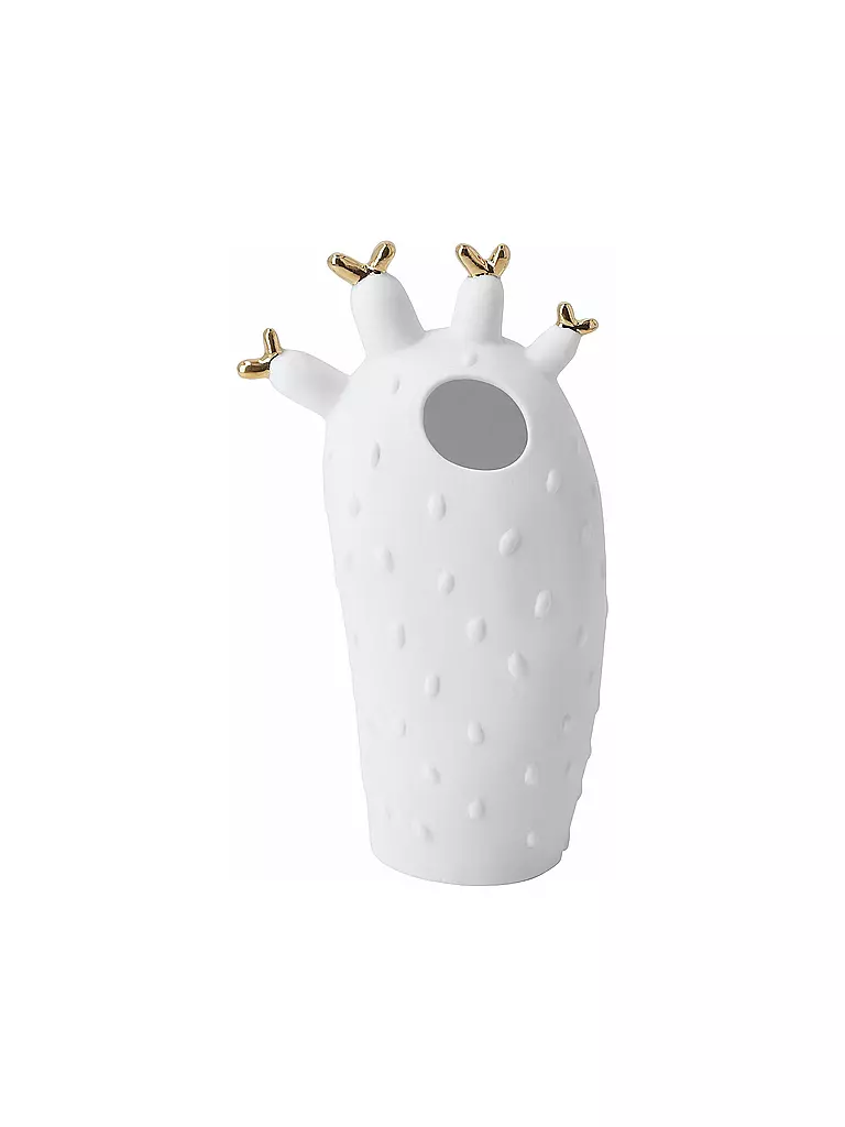 RAEDER | Vaso 8,4X6X15cm Cactus corallo | Bianco