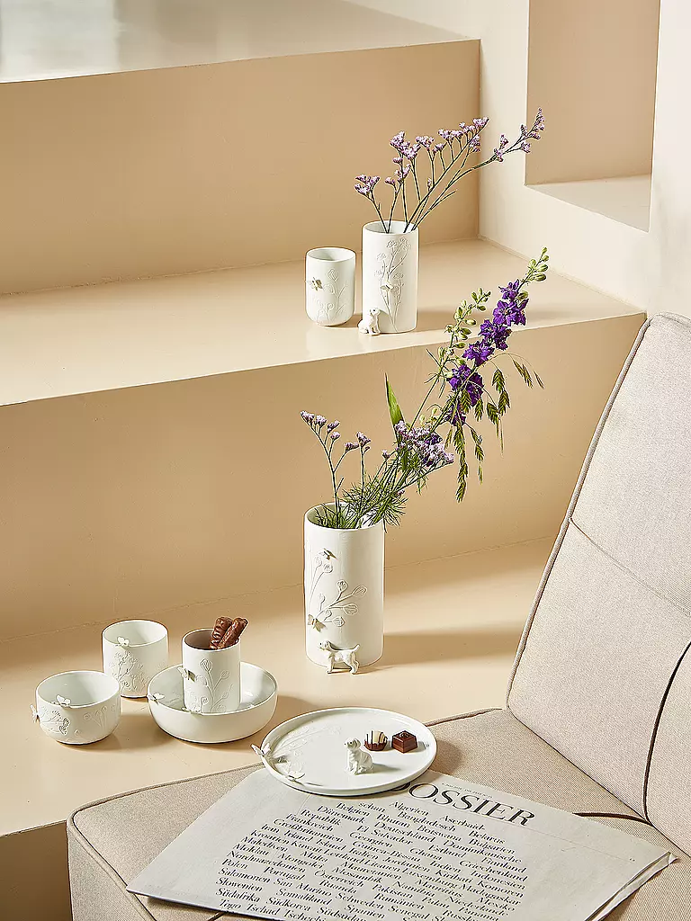 RAEDER | Vaso 9x17cm CANE IN PIEDI Bianco | Bianco