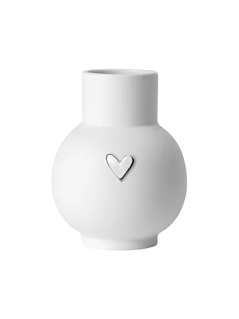 RAEDER | Vaso a sfera cuore argento | Bianco
