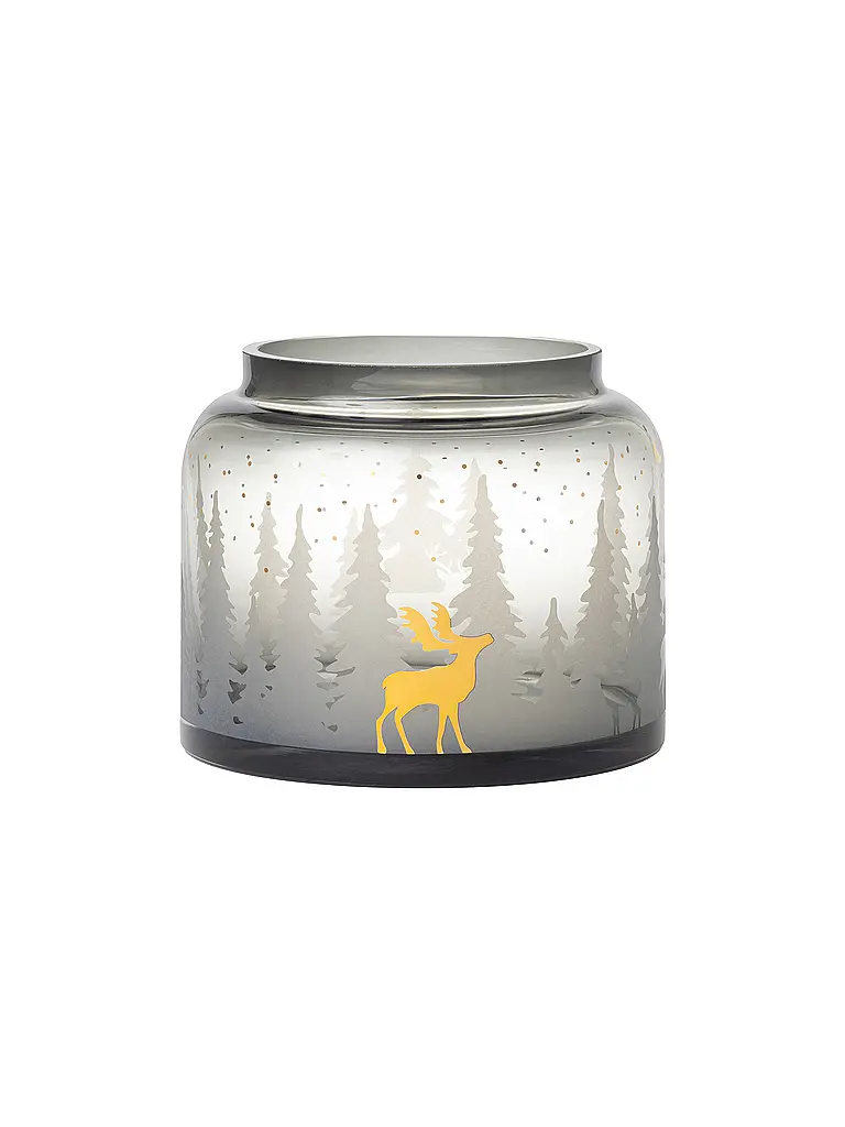 RAEDER | Vaso invernale natalizio paesaggio boschivo | Grigio chiaro