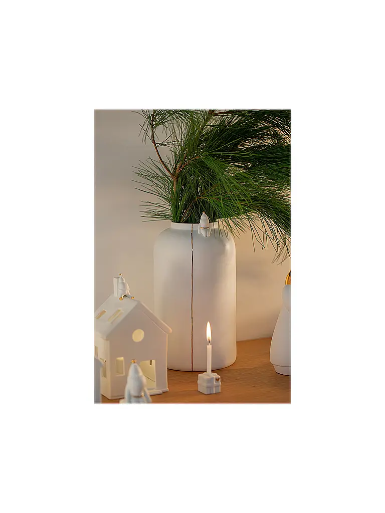 RAEDER | Vaso natalizio Fiore invernale di Babbo Natale | Bianco