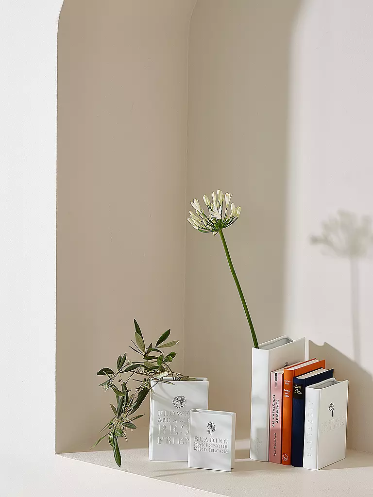 RAEDER | Vaso STORIE DI NATURA 13x4x18,5cm Fioritura | Bianco