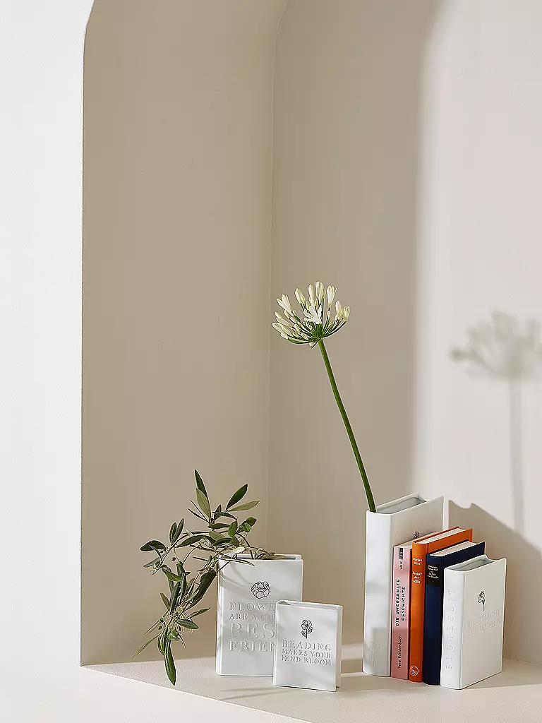RAEDER | Vaso STORIE DI NATURA 17,5x5x26cm Scrivere storie | Bianco