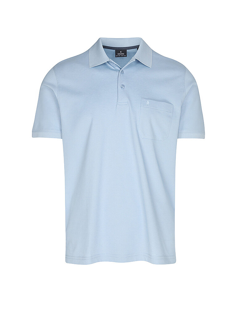 Ragman Polo BUTTON azzurro 4XL