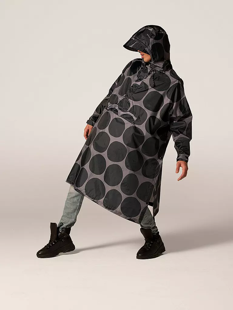 RAINKISS | Giacca antipioggia - Poncho antipioggia Black Polka | 