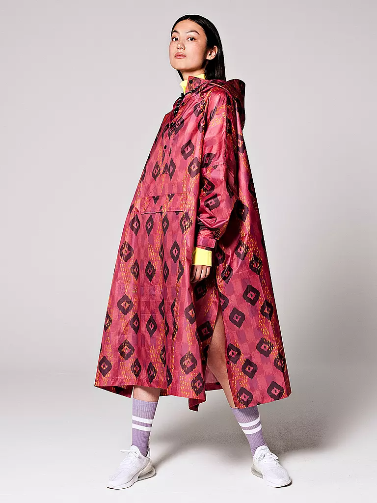 RAINKISS | Giacca antipioggia - Poncho antipioggia Ikat | Rosso