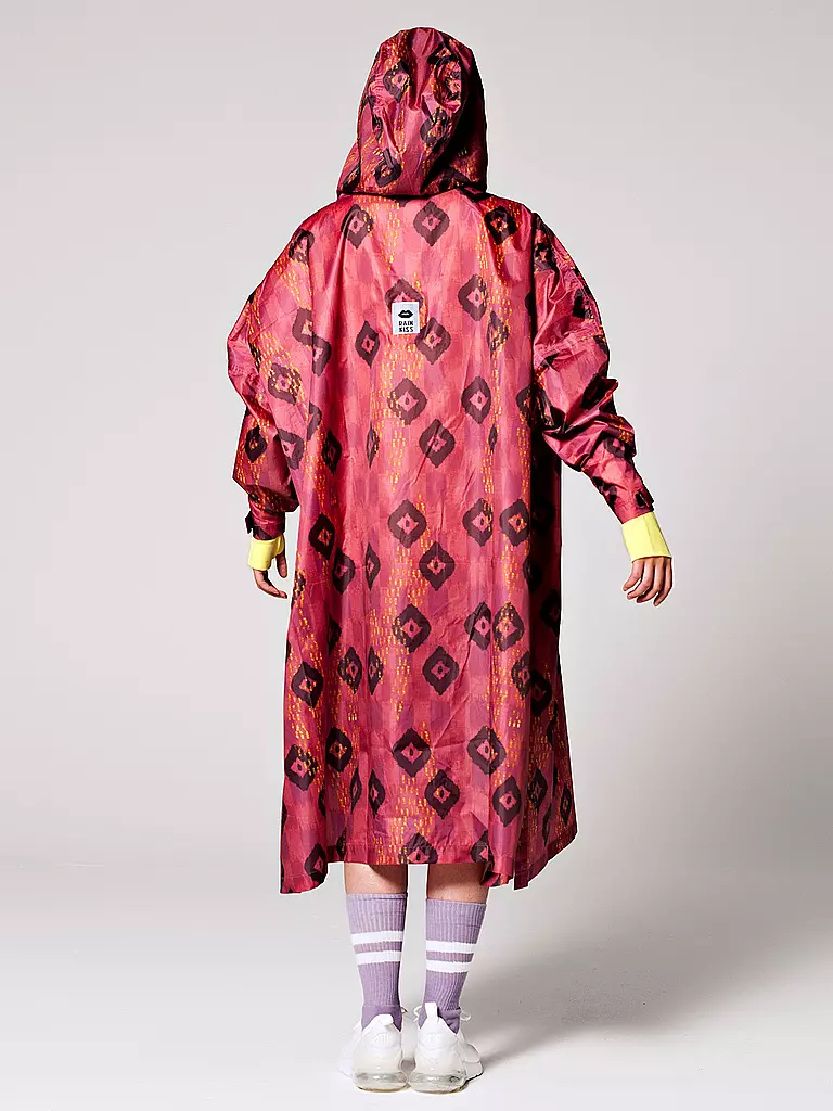 RAINKISS | Giacca antipioggia - Poncho antipioggia Ikat | Rosso