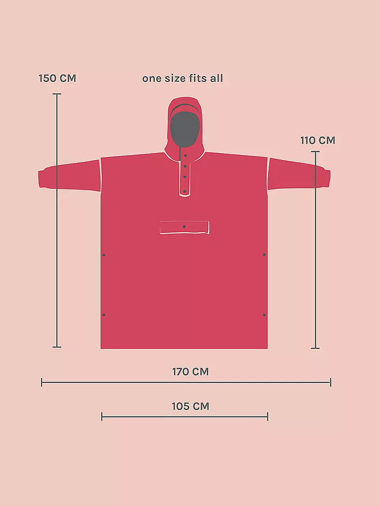 RAINKISS | Regenjacke - Regenponcho Back to Black Art | Nero