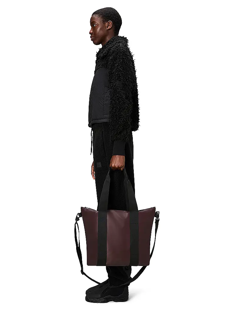 RAINS | Borsa - Tote Bag MINI W3 | Rosso scuro