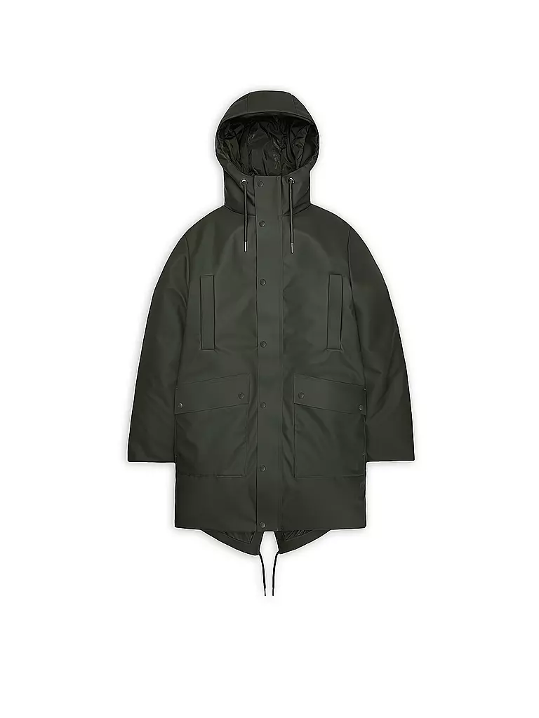RAINS | Giacca antipioggia NOME LONG | Oliva