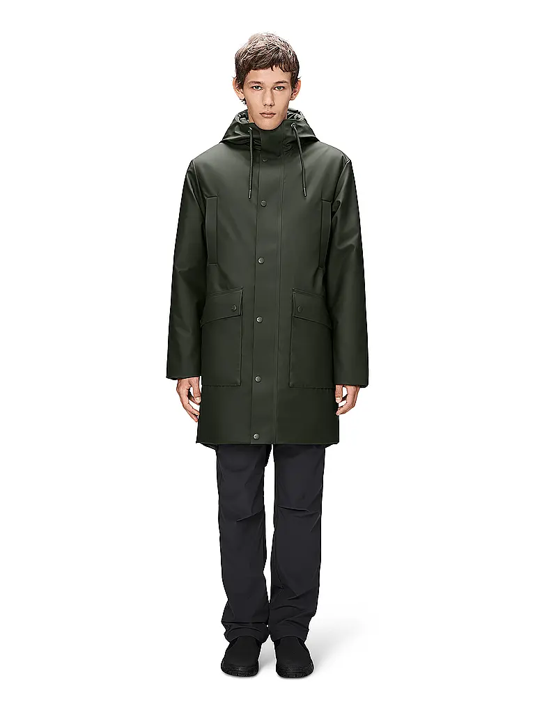 RAINS | Giacca antipioggia NOME LONG | Oliva