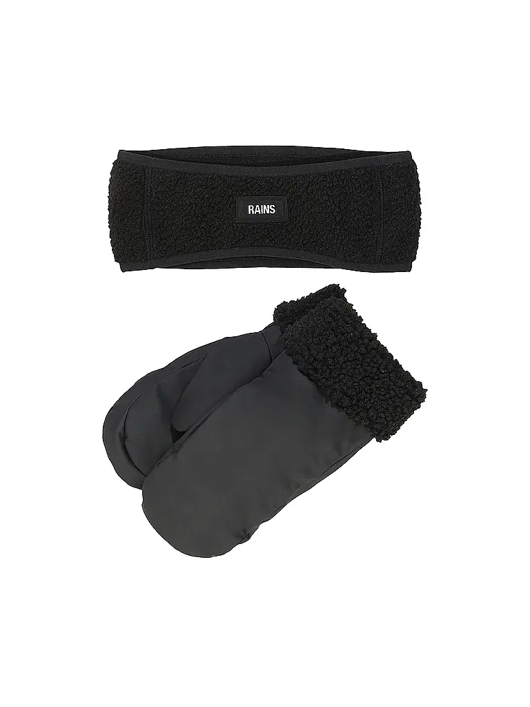 RAINS | Nome prodotto: Set 2 pezzi fascia e guanti
Marca: RAINS
Colore: nero
Categorie: Moda, Donna

Materiale: Poliestere / Poliammide
Motivo: Tinta unita
Stile: Casual
Dettagli: Logo | Nero