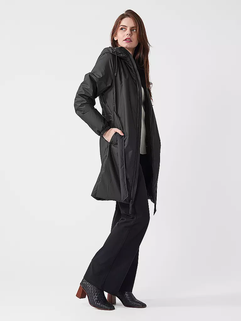 RAINS | Regenjacke LOHJA LONG INSULTED CURVED JACKET  | Nero
