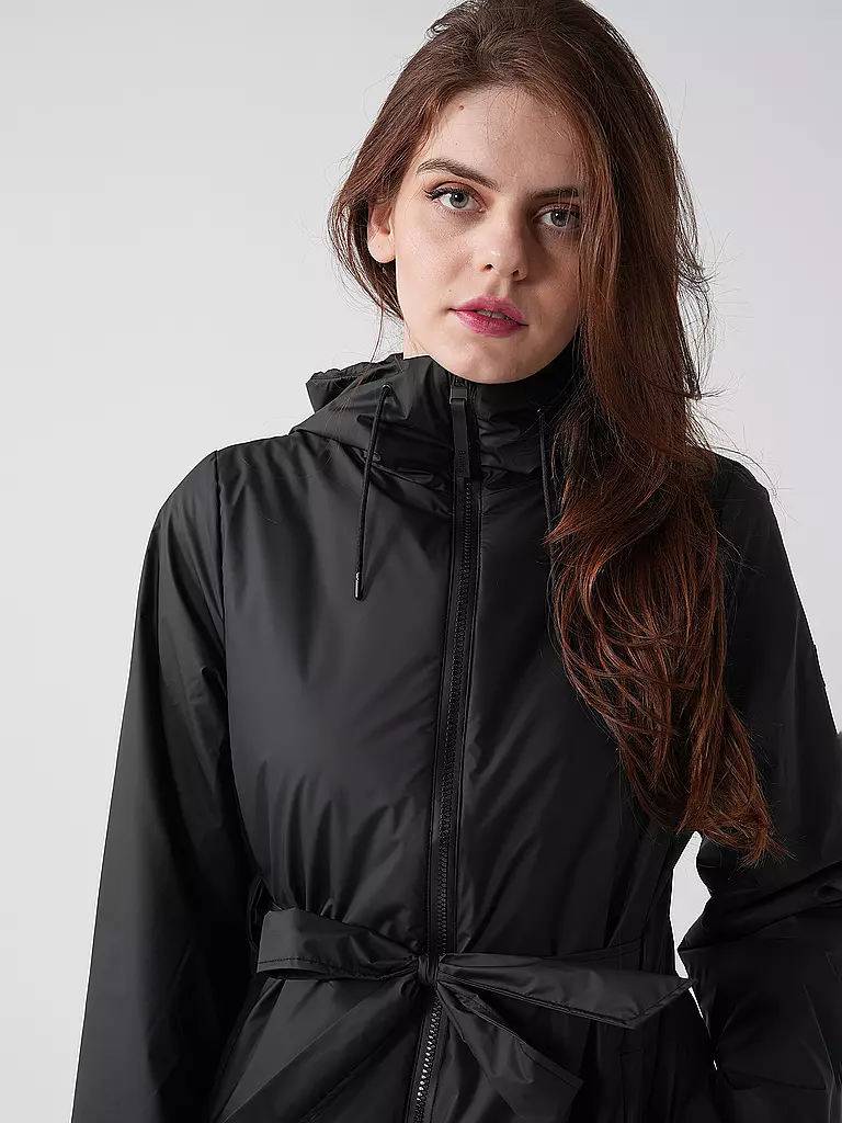 RAINS | Regenjacke LOHJA LONG INSULTED CURVED JACKET  | Nero