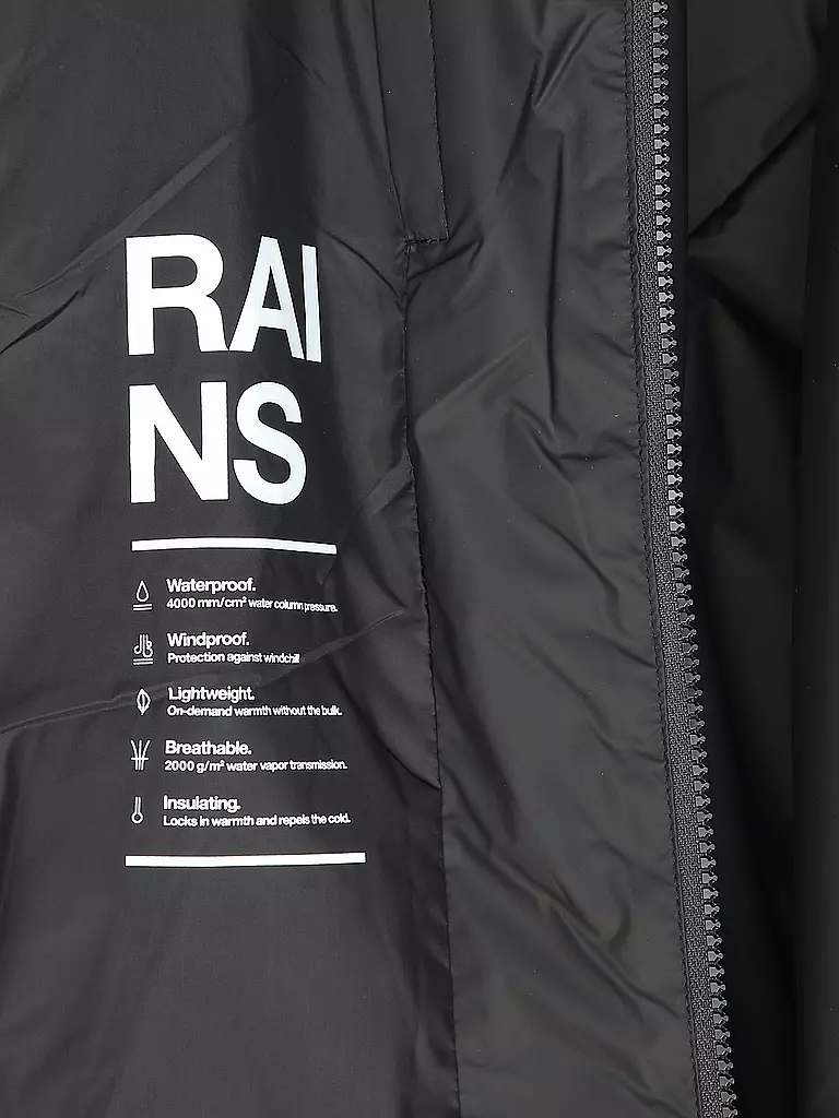 RAINS | Regenjacke LOHJA LONG INSULTED CURVED JACKET  | Nero