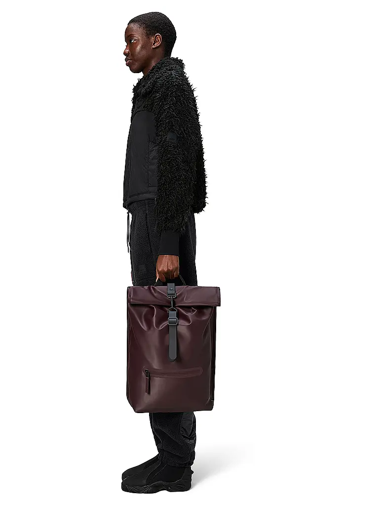 RAINS | Rucksack ROLLTOP | Rosso scuro