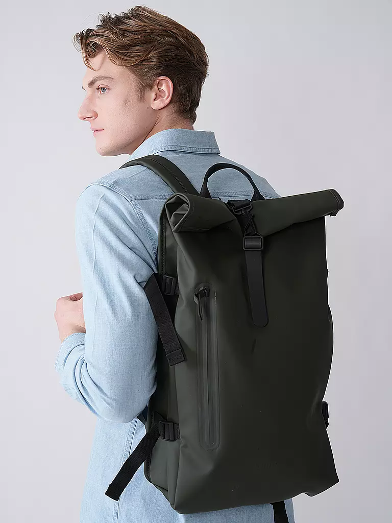 RAINS | Zaino Rolltop Large | Verde