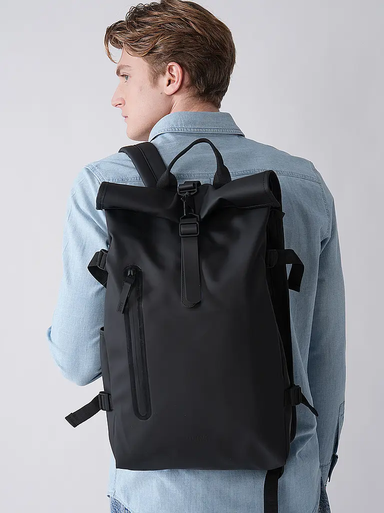 RAINS | Zaino Rolltop Large | Nero