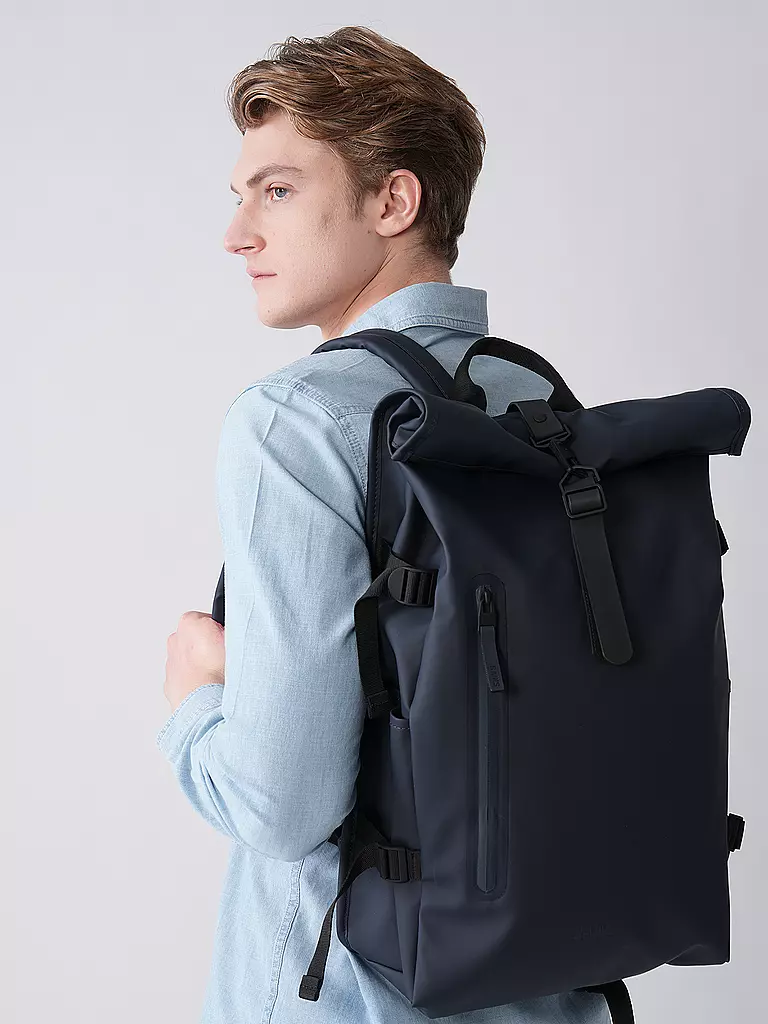 RAINS | Zaino Rolltop Large | Blu