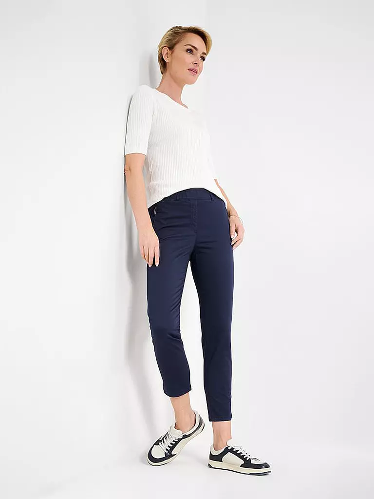RAPHAELA BY BRAX | Pantaloni Super Slim Fit 6/8 LAVINA ZIP | Blu scuro