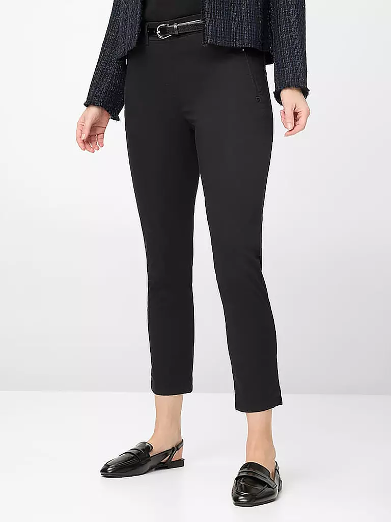 RAPHAELA BY BRAX | Pantaloni Super Slim Fit 6/8 LAVINA ZIP | Nero