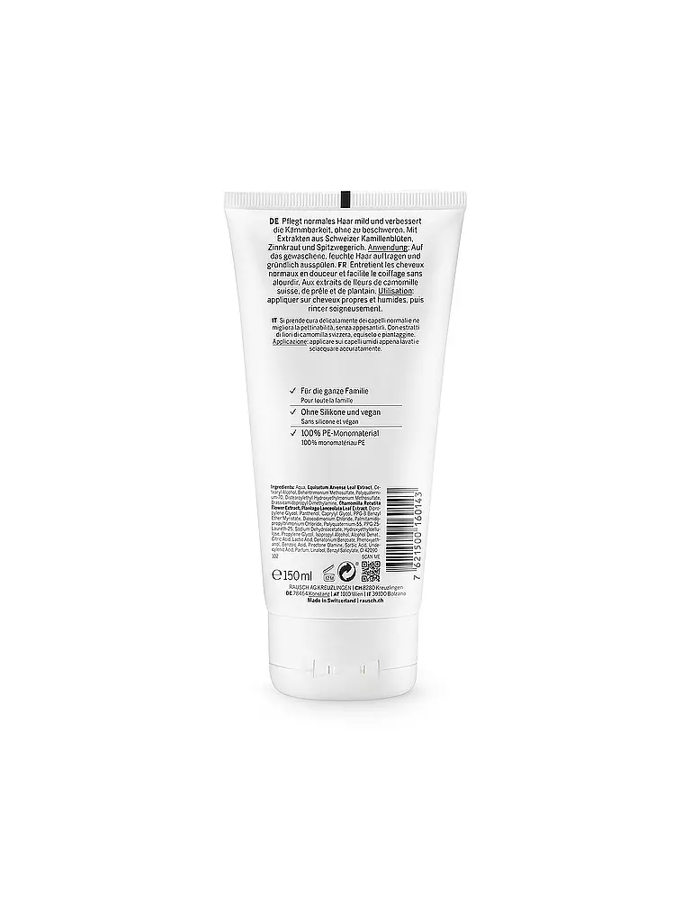 RAUSCH | Balsamo per capelli con erbe svizzere 150ml | Senza colore
