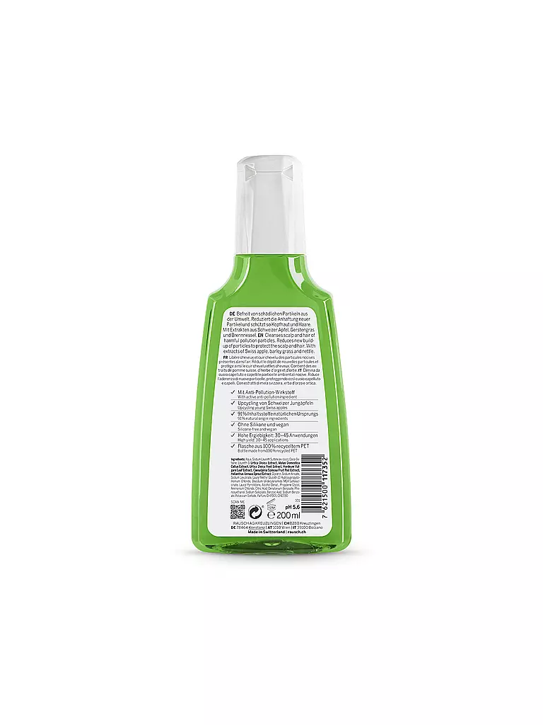RAUSCH | Cura dei capelli - Shampoo anti-inquinamento con mela svizzera 200ml | Senza colore