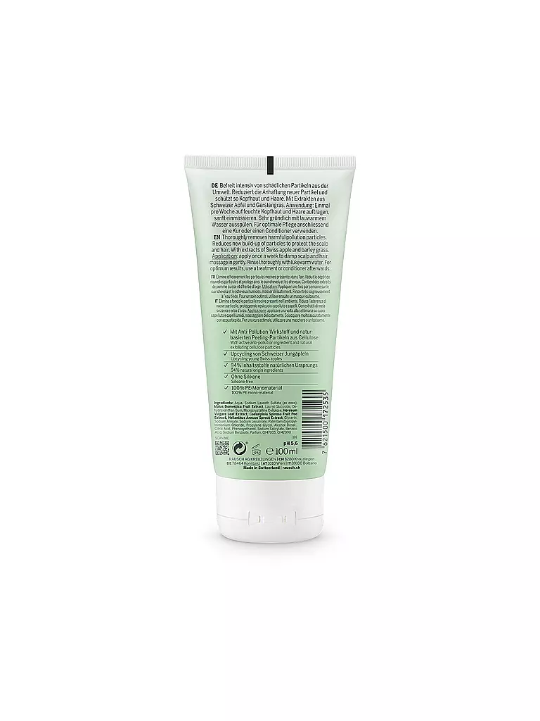 RAUSCH | Cura dei capelli - Shampoo peeling anti-inquinamento con mela svizzera 100ml | Senza colore