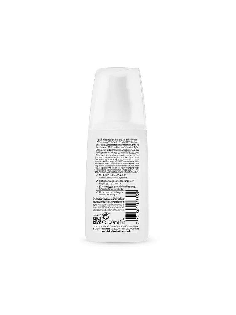 RAUSCH | Cura dei capelli - Spray anti-inquinamento con mela svizzera 100ml | Senza colore