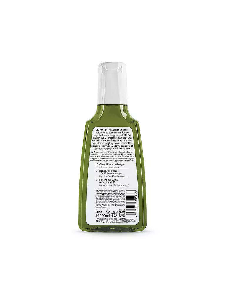 RAUSCH | Shampoo anti-grasso con alghe marine 200ml | Senza colore