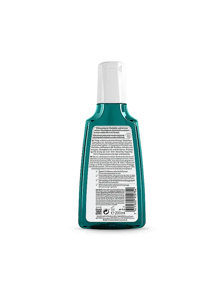 RAUSCH | Shampoo Energy-Boost con ginepro 200ml | Senza colore