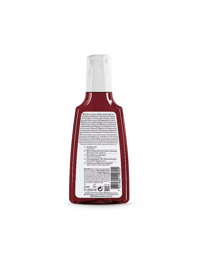 RAUSCH | Shampoo speciale con corteccia di salice 200ml | Senza colore