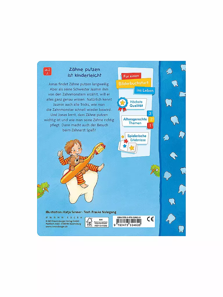 RAVENSBURGER | Il mio primo libro sullo spazzolino da denti | Senza colore