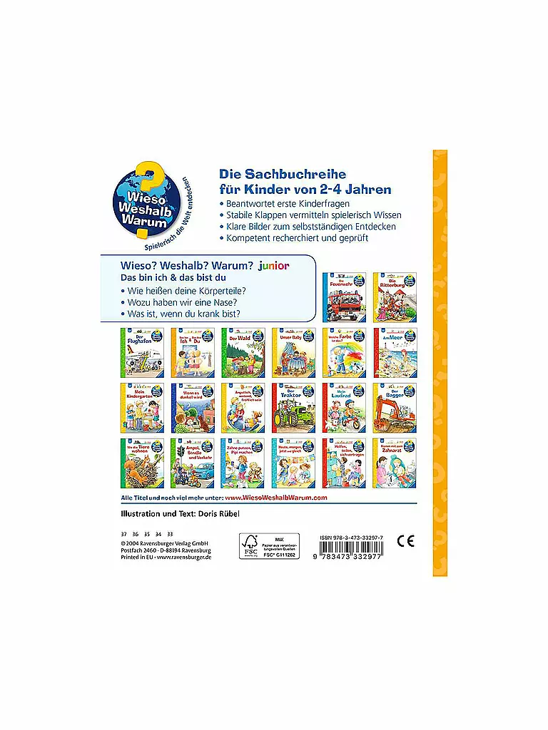 RAVENSBURGER | Libro - Wieso Weshalb Warum Junior - Questo sono io & Questo sei tu Volume 5 | Senza colore