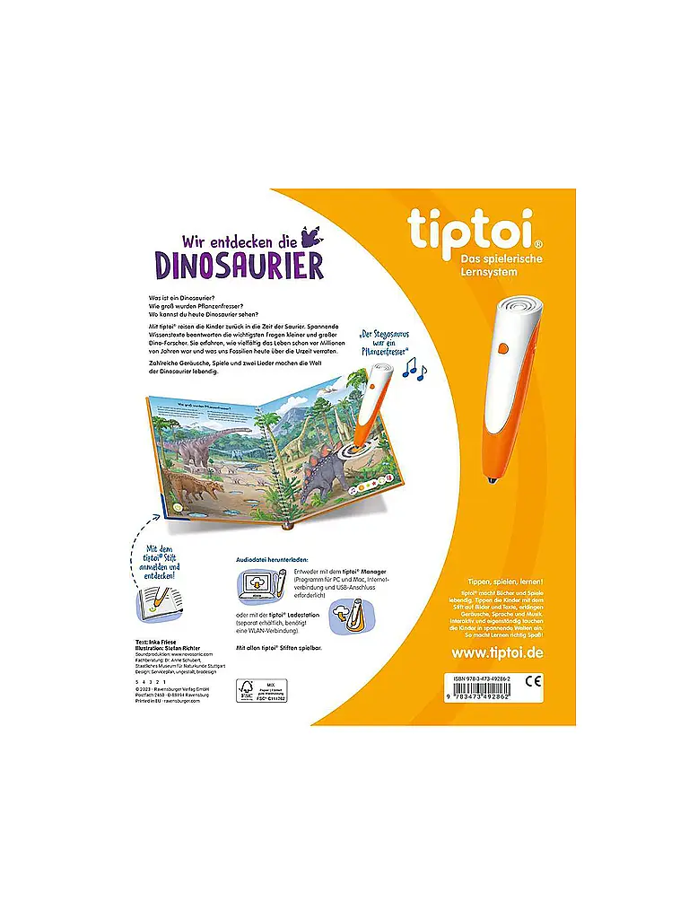RAVENSBURGER | TIPTOI Alla scoperta dei dinosauri | Multicolore
