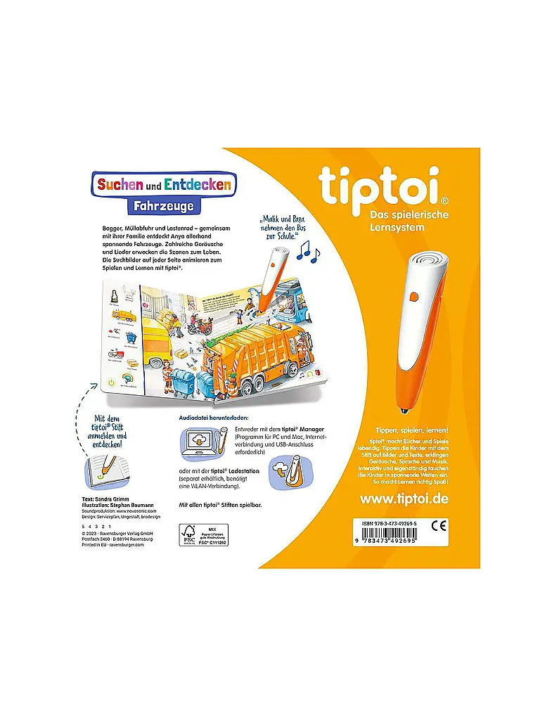 RAVENSBURGER | TIPTOI Cerca e Scopri - Veicoli | Multicolore