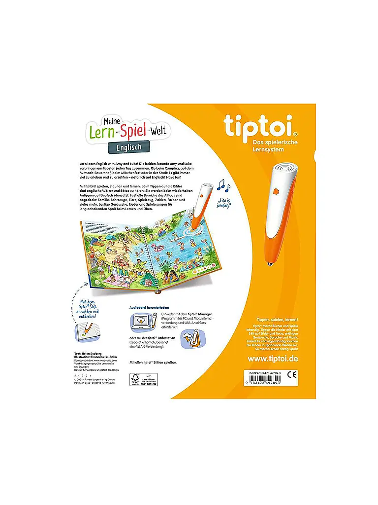 RAVENSBURGER | TIPTOI Il mio mondo di giochi didattici - Inglese | Multicolore