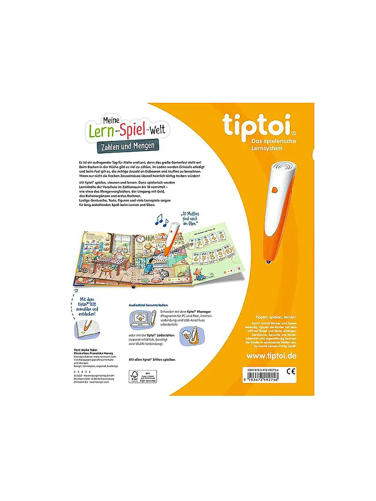 RAVENSBURGER | TIPTOI Il mio mondo di giochi didattici - Numeri e quantità | Multicolore