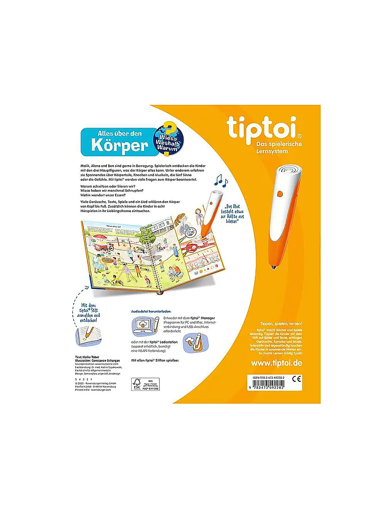RAVENSBURGER | TIPTOI Perché? Come? Cosa? - Tutto sul corpo | Multicolore