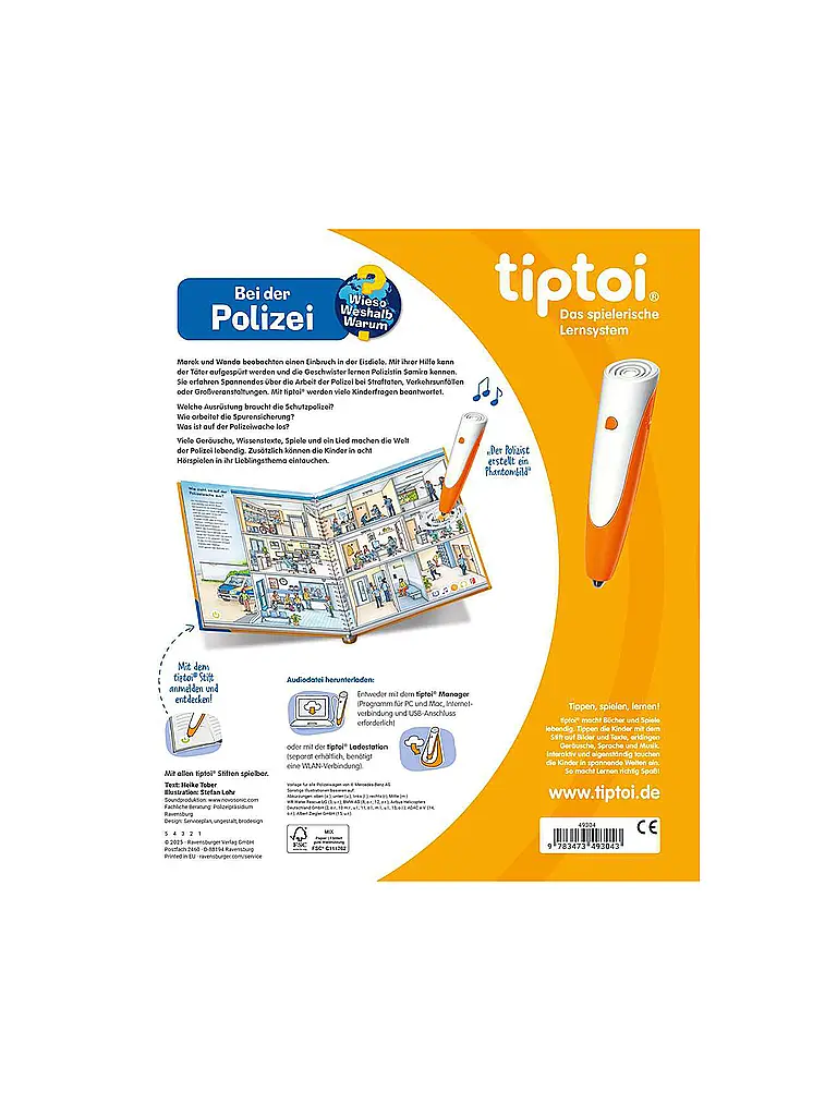 RAVENSBURGER | TIPTOI Wieso Weshalb Warum - Alla polizia | Multicolore