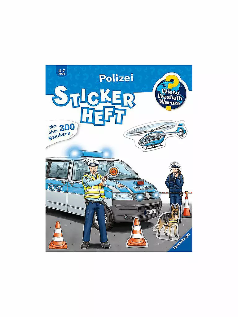 RAVENSBURGER | Wieso Weshalb Warum - Album di adesivi Polizia | Senza colore