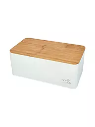 RBV BIRKMANN | Portapane con coperchio 33x18 cm metallo/bambù | Bianco