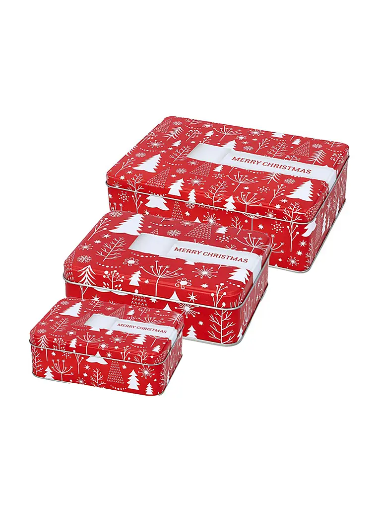 RBV BIRKMANN | Set di 3 barattoli per biscotti GIFT WRAP Rosso | Rosso