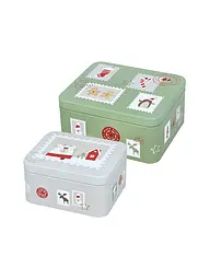RBV BIRKMANN | Set di scatole per biscotti da 2 pezzi piccole DEAR SANTA Verde/Grigio | Verde chiaro