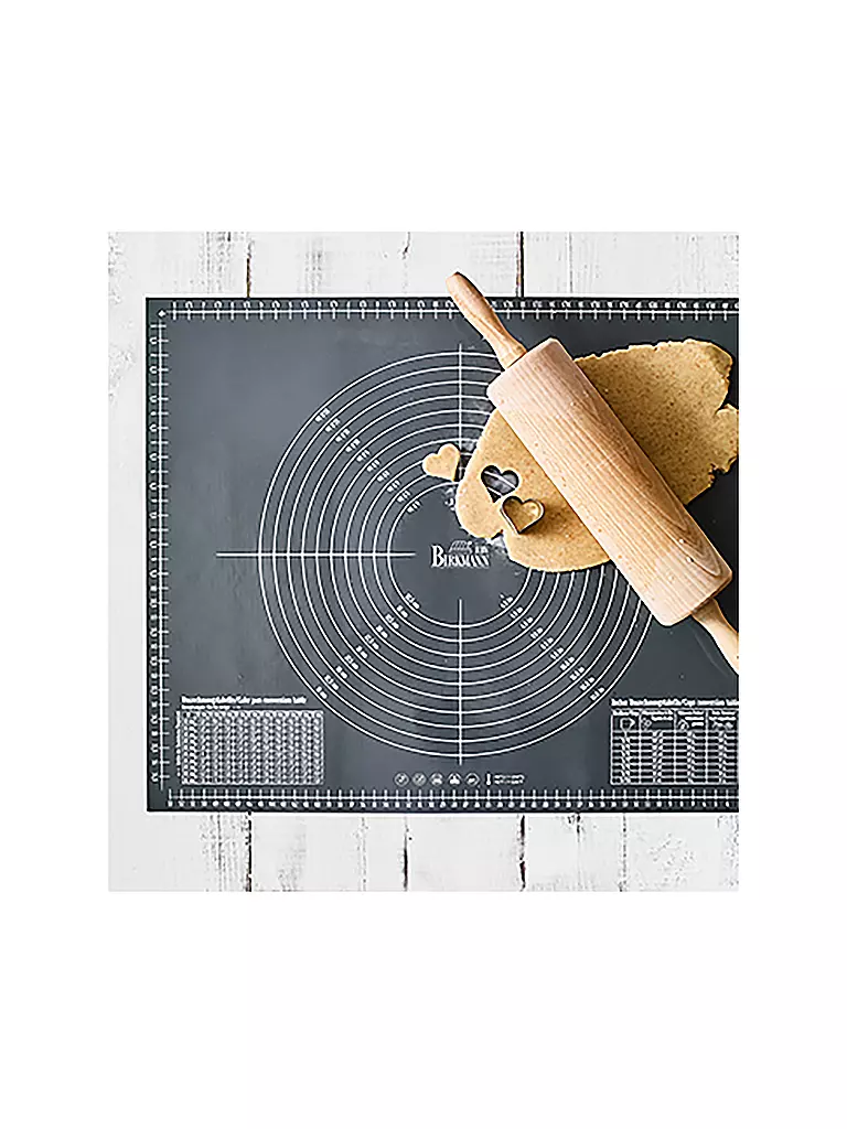 RBV BIRKMANN | Tappetino da pasticceria con scala graduata 45x55cm silicone | Nero
