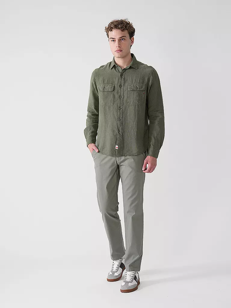 REPLAY | Camicia di lino regular fit | Oliva