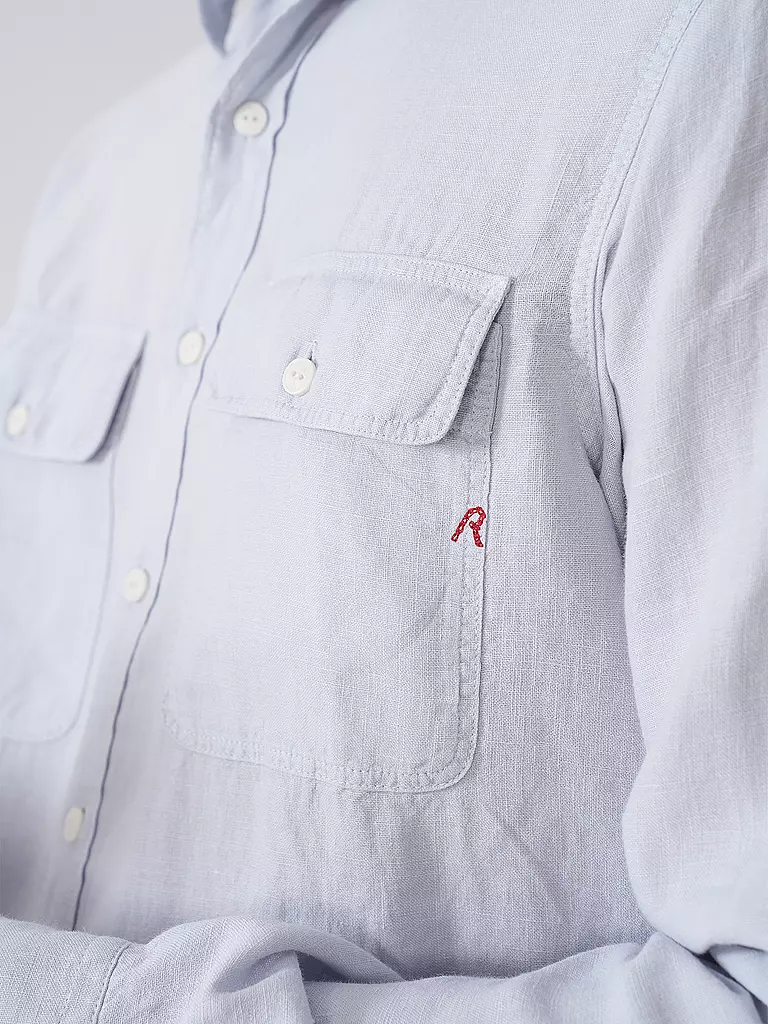 REPLAY | Leinenhemd Regular Fit  | Blu chiaro