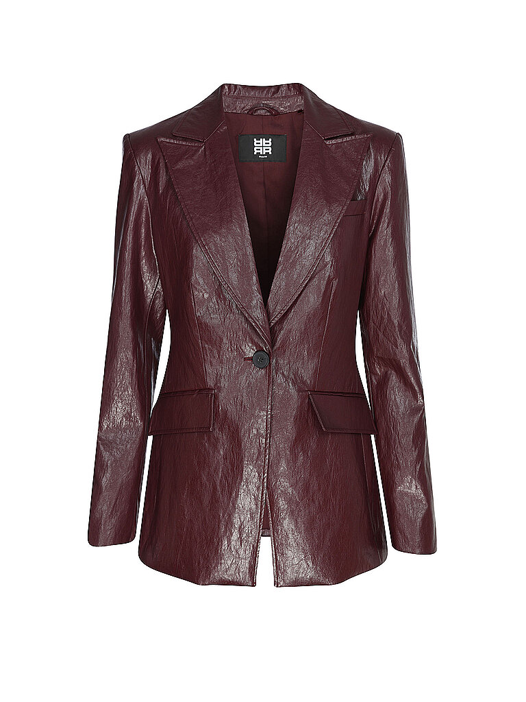 Blazer effetto pelle rosso scuro 34