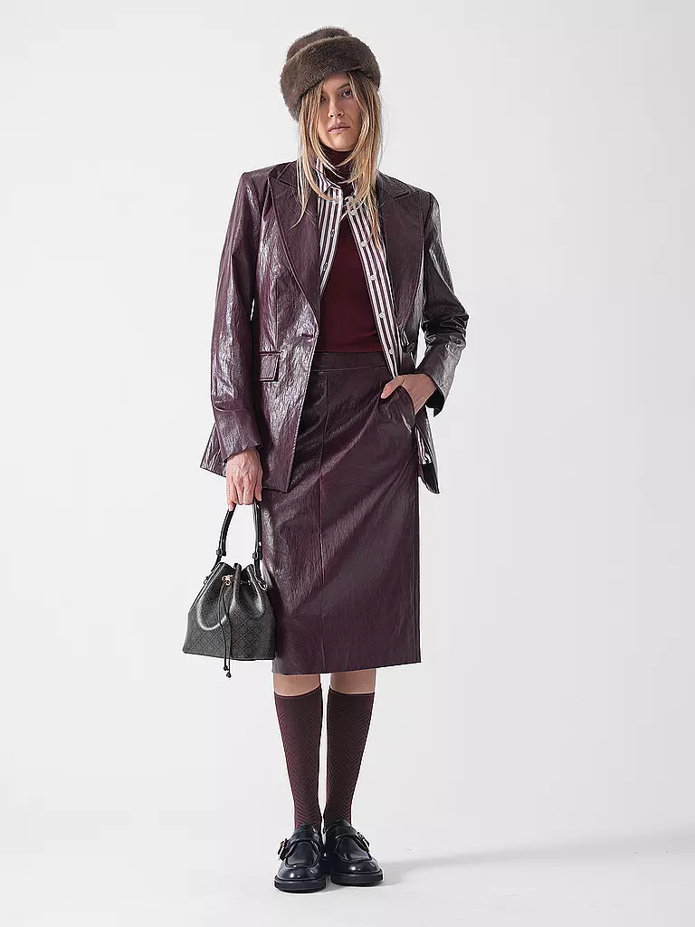 RIANI | Blazer effetto pelle | Rosso scuro